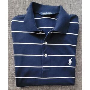 Ralph Lauren Polo Golf Men's‎ Navy Blue Strip Short Sleeve Polo Shirt Size Large